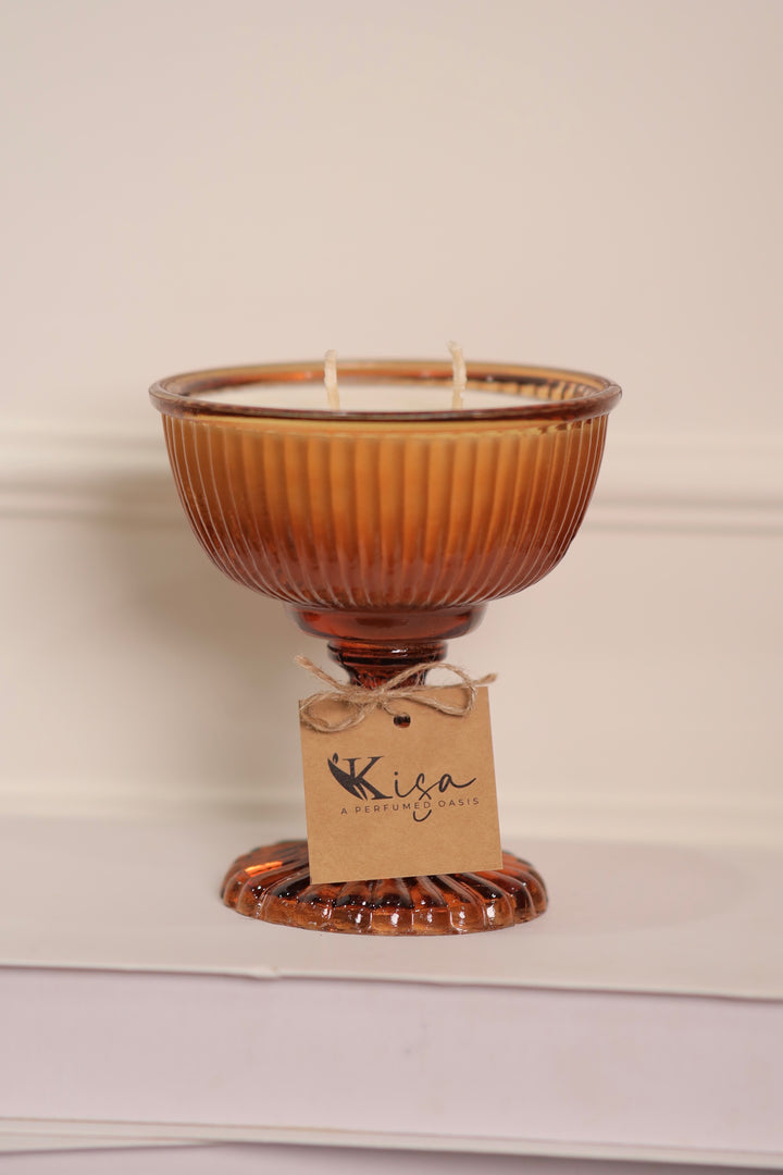 LUXE GOBLET CANDLE - RUSTY AMBER