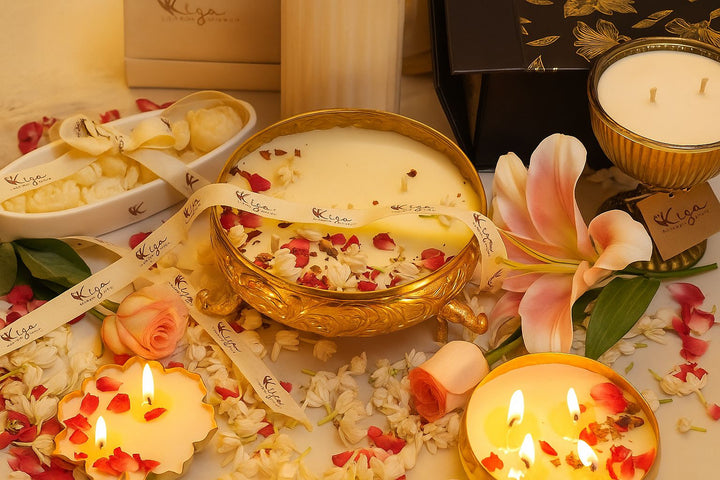 3 Elephant Urli Candle - 8 Inches