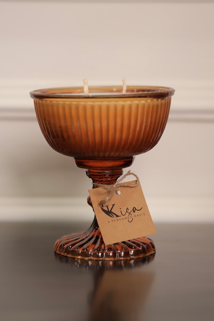 LUXE GOBLET CANDLE - RUSTY AMBER